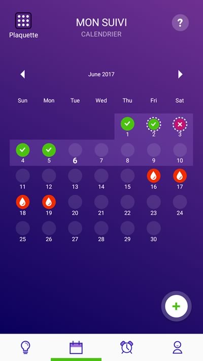 Screenshot calendrier