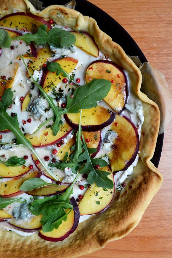 tarte nectarines roquette