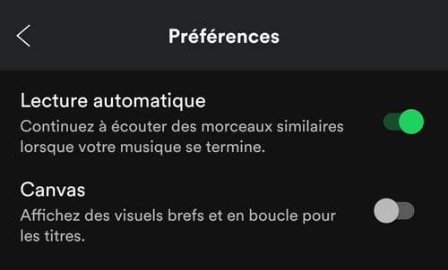 astuce spotify canvas lecture automatique