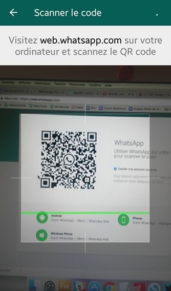 QR code WhatsApp sur PC