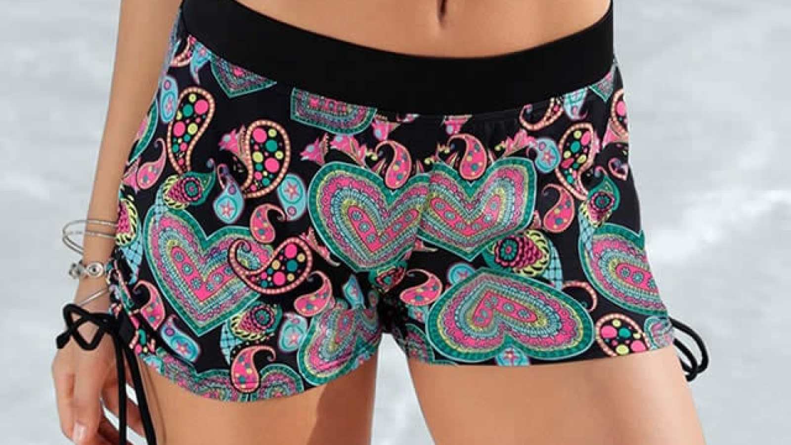 Ekouaer Short De Bain Femme Taille Haute Avec Poches – Legging De Bain Anti-UV S-2XL, Séchage Rapide