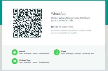 Écran pour utiliser WhatsApp sur ordinateur ou PC