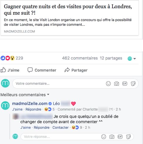 commentaire facebook