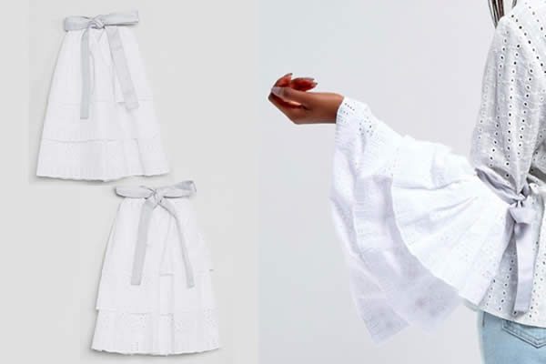 Manchettes Élastiques Creuses En Dentelle – Blanc – Taille M – Fausses Manches Amovibles Pour Robes, Pulls, Vestes – Pour Femmes & Ados