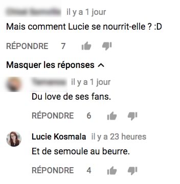 comment se nourri lucie