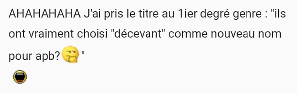 commentaire decevant