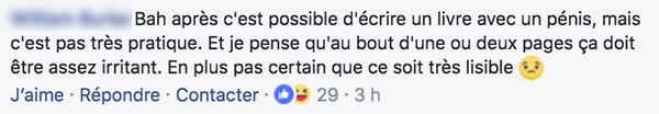 ecrire penis commentaire