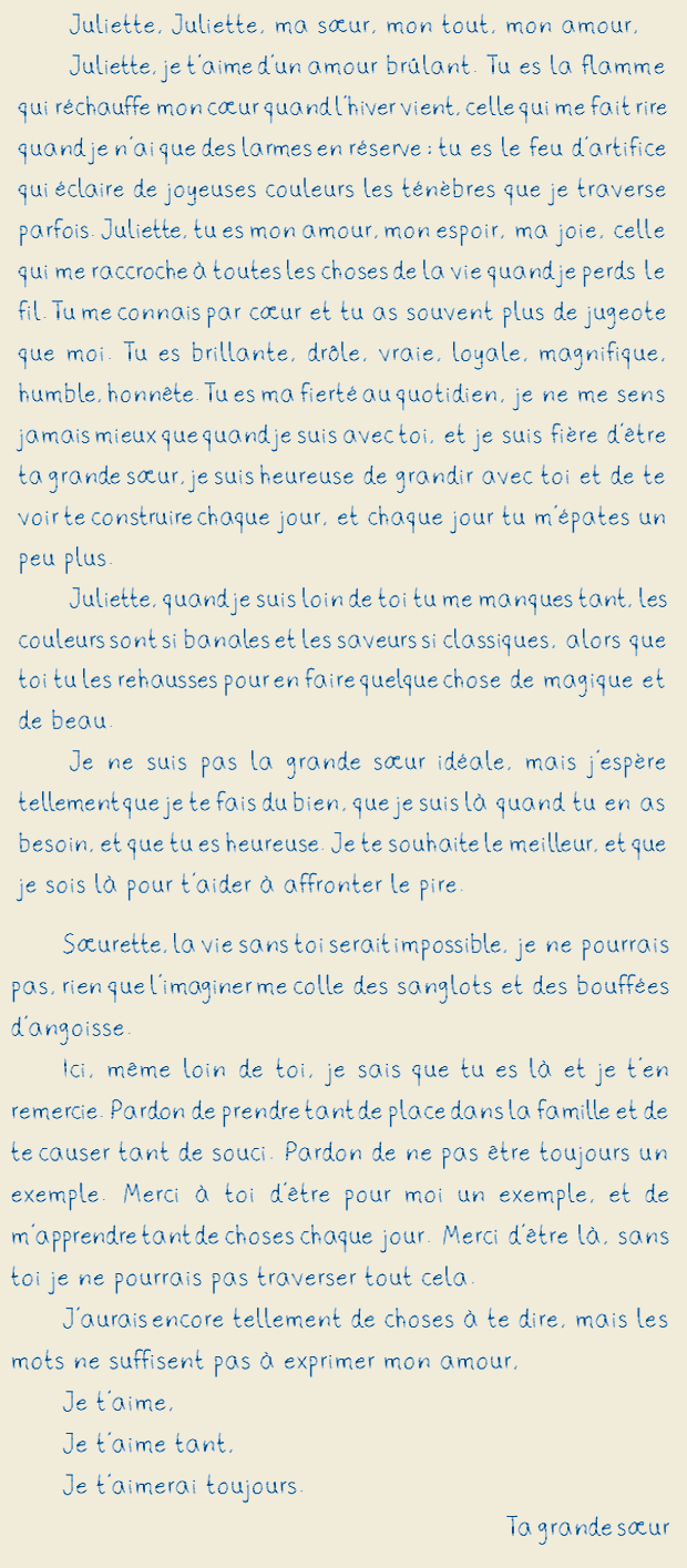 Lettre D Amour A Ma Petite Soeur Et Sa Reponse Madmoizelle