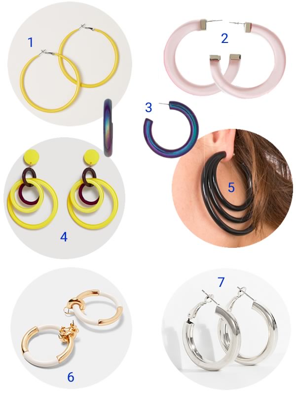Boucles D'oreilles Créoles Surdimensionnées En Plastique Léger - 11 Couleurs Modernes - 80 Mm