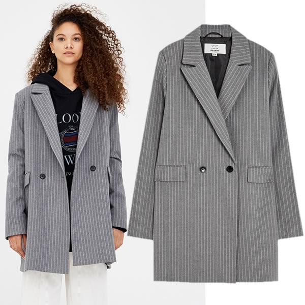 veste grise tailleur grise pull and bear