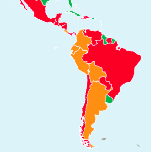 Capture d'écran issue de la World Abortion Laws Map. 