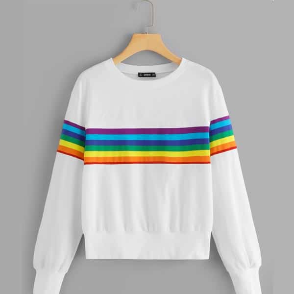 sweat arc en ciel shein