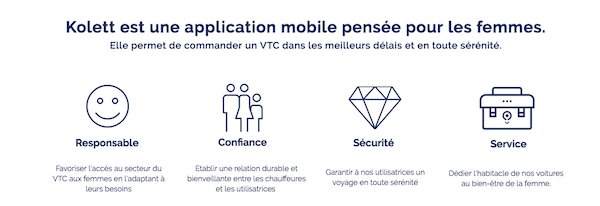 Capture d'écran du site de Kolett