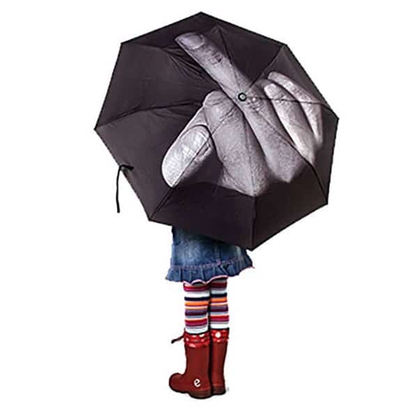 parapluie doigt d'honneur