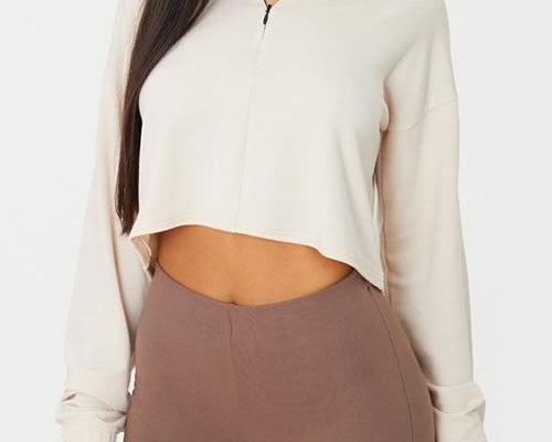 sweat zip col montant grege pretty little thing sweat zip col montant grege pretty little thing