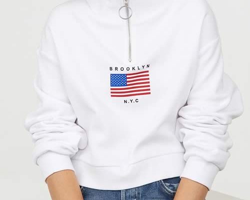 sweat zip col montant blanc H&M sweat zip col montant blanc H&M