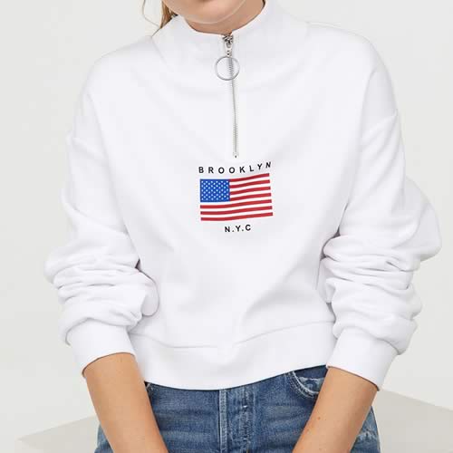 sweat zip col montant blanc H&M