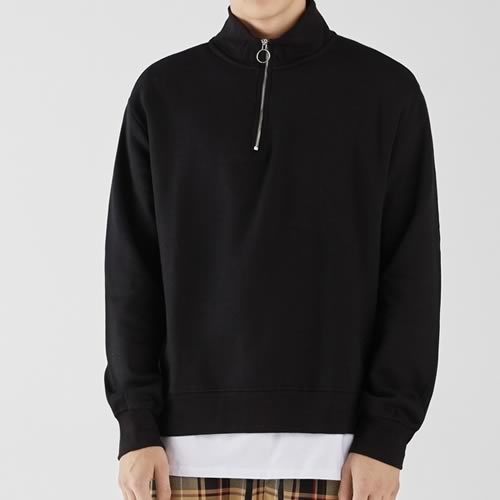 sweat zip col montant noir bershka