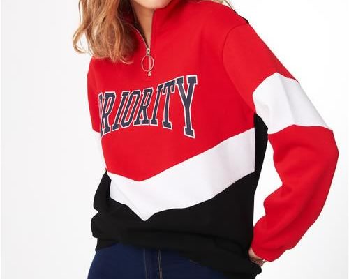 sweat zip col montant à messages jennyfer sweat zip col montant à messages jennyfer