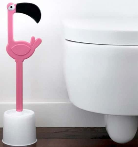 brosse wc flamant rose