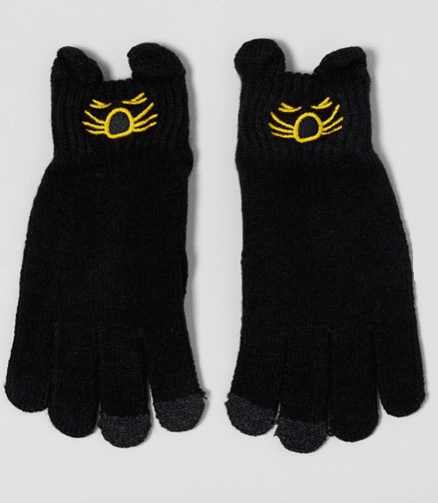 gants noirs chat