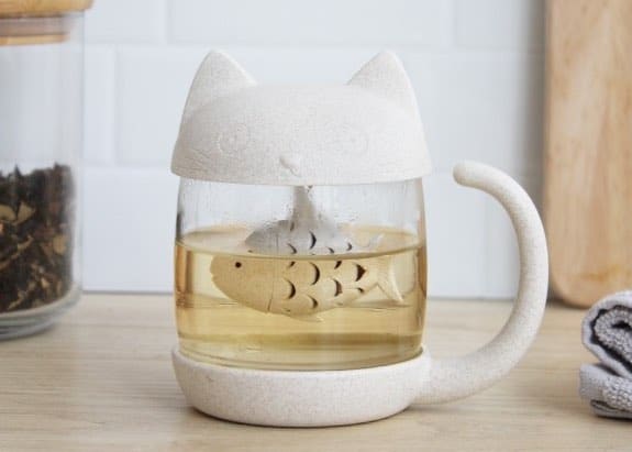 Tasse à thé chat et poisson, 12,95€
