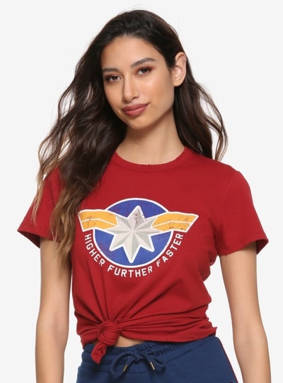 t shirt rouge captain marvel