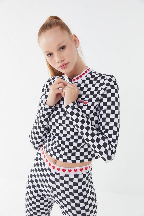 crop polo fila damier