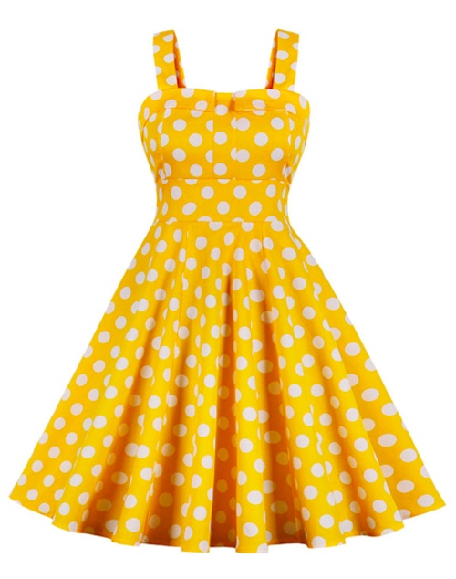 robe jaune à pois