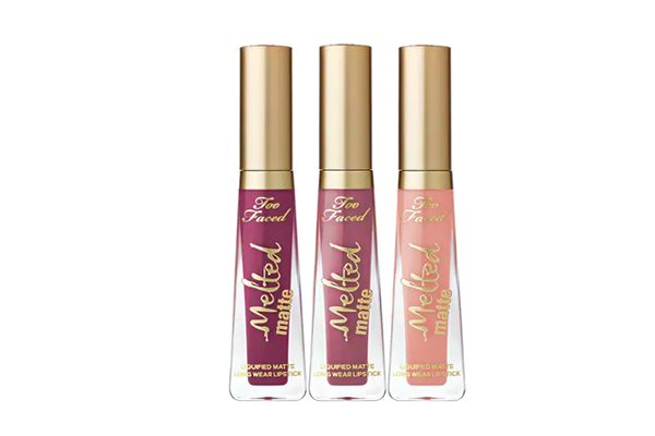 trio melted mattes lipsticks too faced