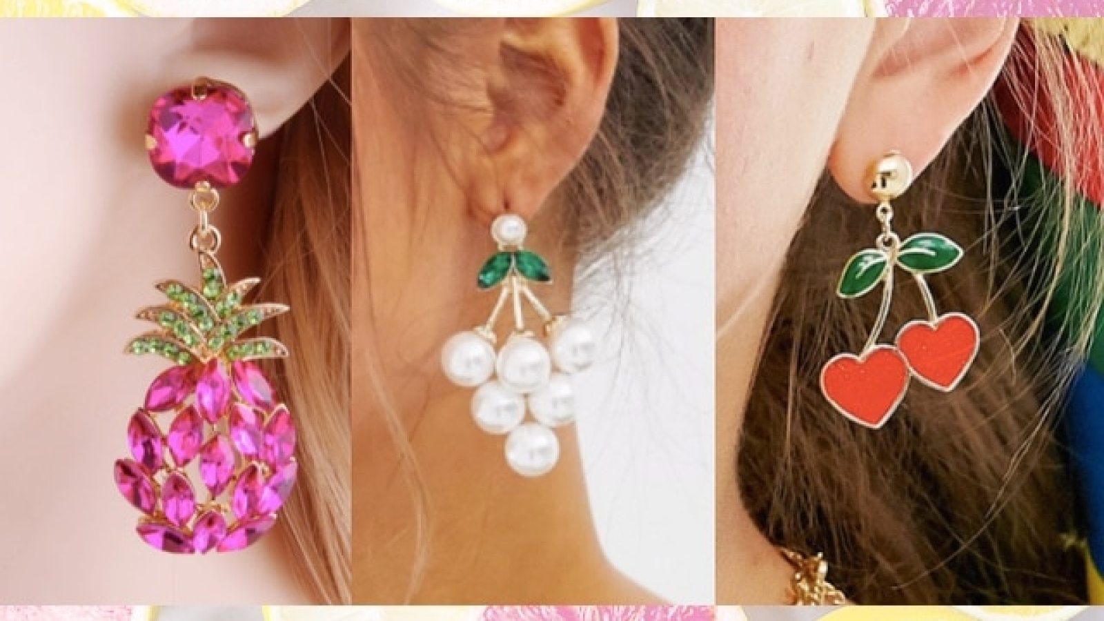 Boucles D'oreilles Fruits Multicolores Freak Scene - Style Trash Chic - Taille Unique En Plastique