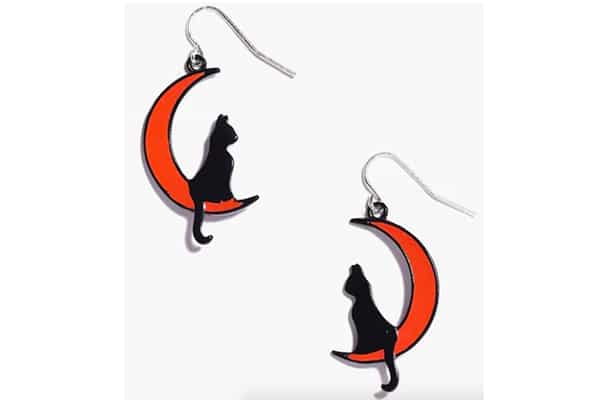 boucles d'oreille boohoo chat lune