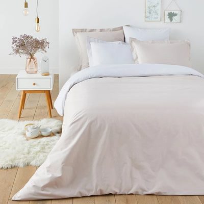 Housse de couette bicolore, 4x2 couleurs, 4 tailles, à partir de 35,20€ (au lieu de 63,99€, soit -45%)