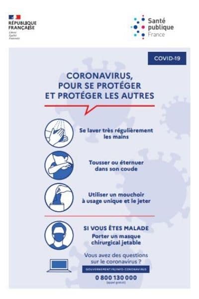 Gestes barrière Coronavirus, Ministère des Solidarités et de la Santé