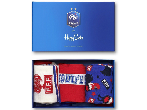 Trio de chaussettes Happy Socks x la Fédération Française de Football, 34,90€