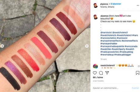 palettes-maquillage-yeux-noel-2020-nars-swatches palettes-maquillage-yeux-noel-2020-nars-swatches