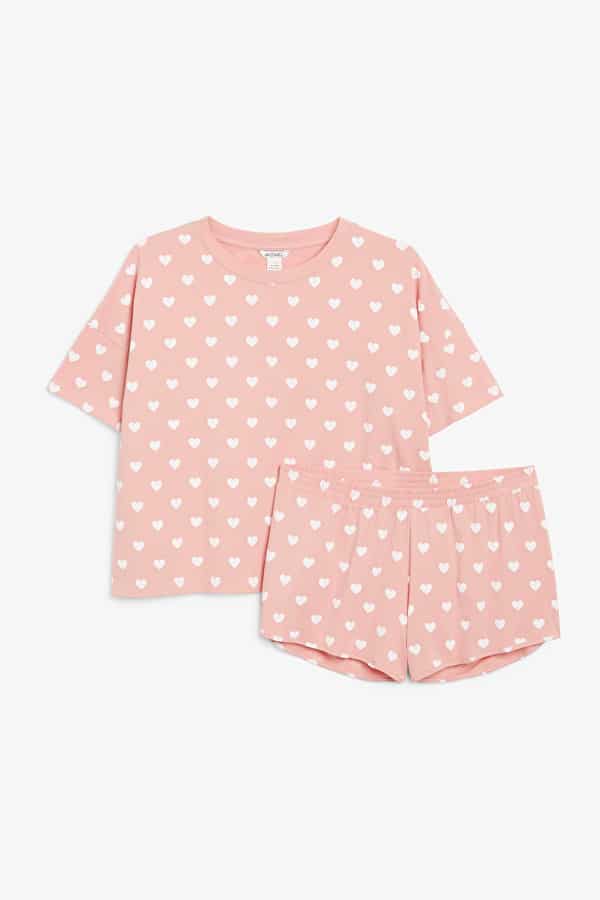 Pyjama imprimé cœurs, Monki, 25€