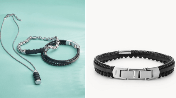 bracelet trois rang en lave noir