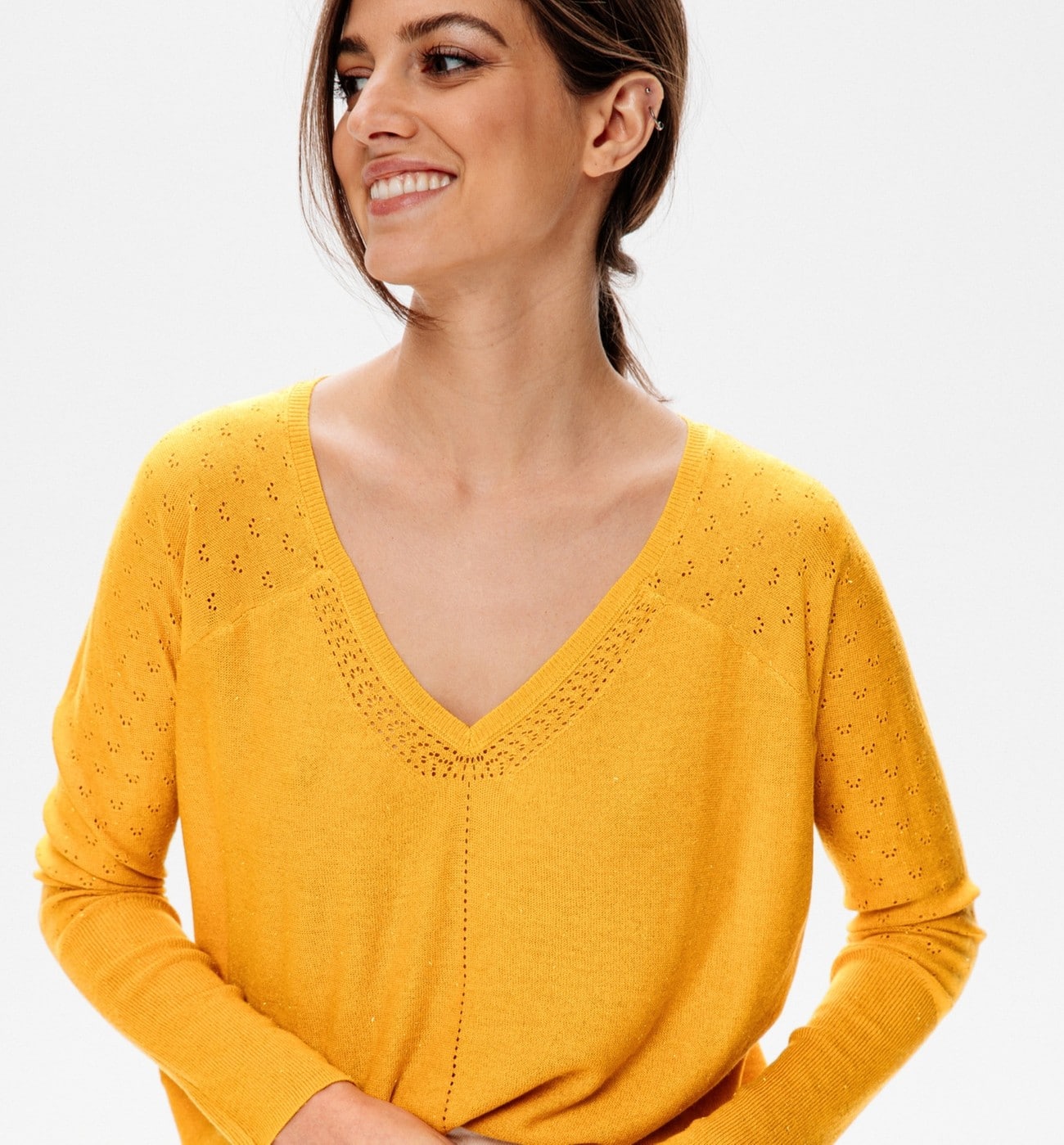 Pull ajouré en polyester mélangé, Promod, 19,95 €.