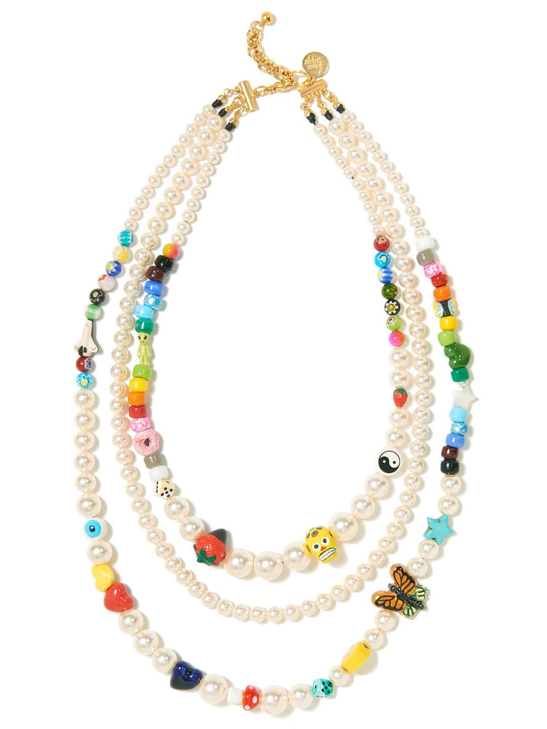 Collier en perles de verre et de céramique, Venessa Arizaga, 287 €.