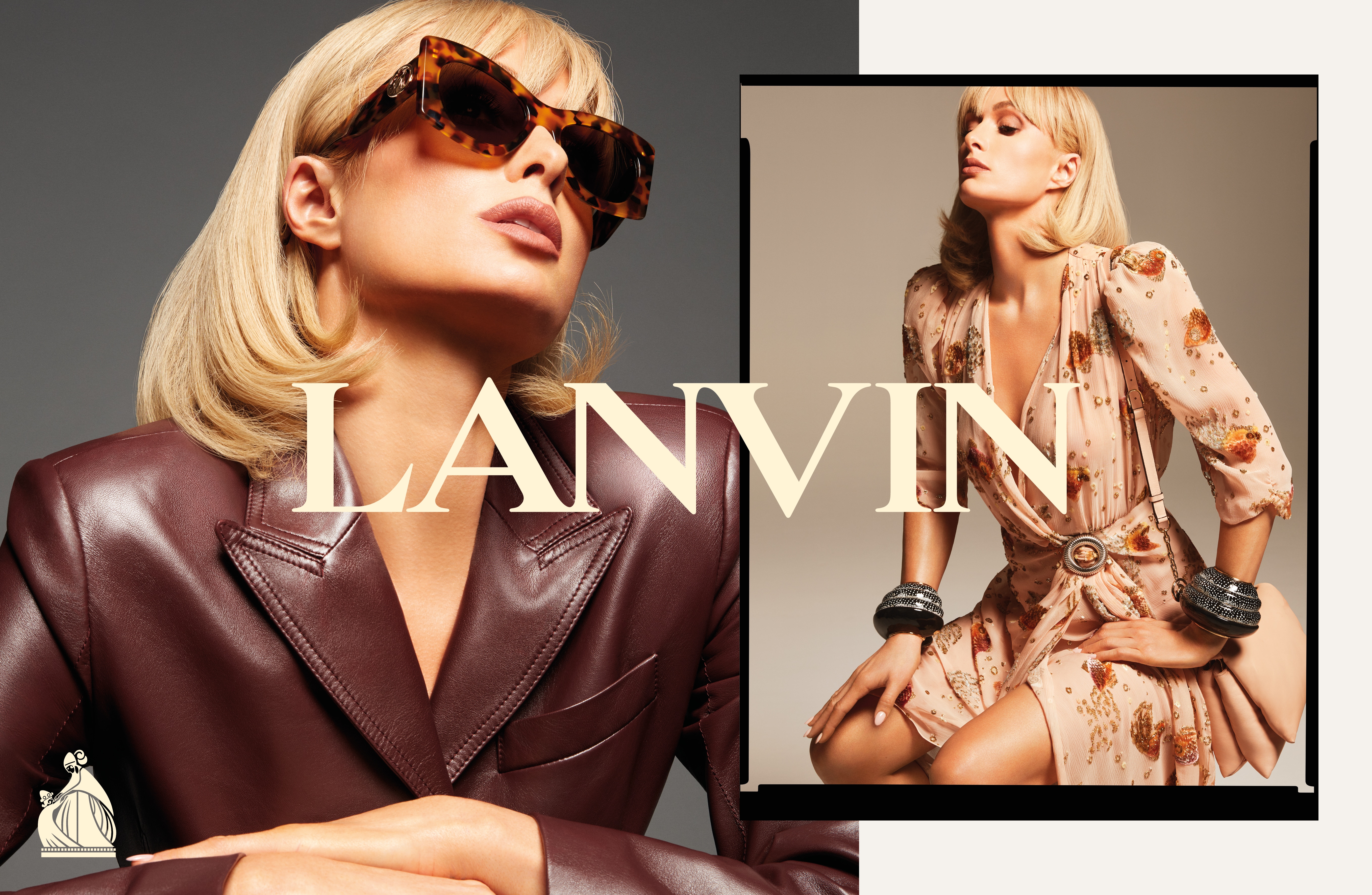 Paris Hilton, photographiée par Mert Alas et Marcus Piggot, pour la campagne Lanvin printemps-été 2021