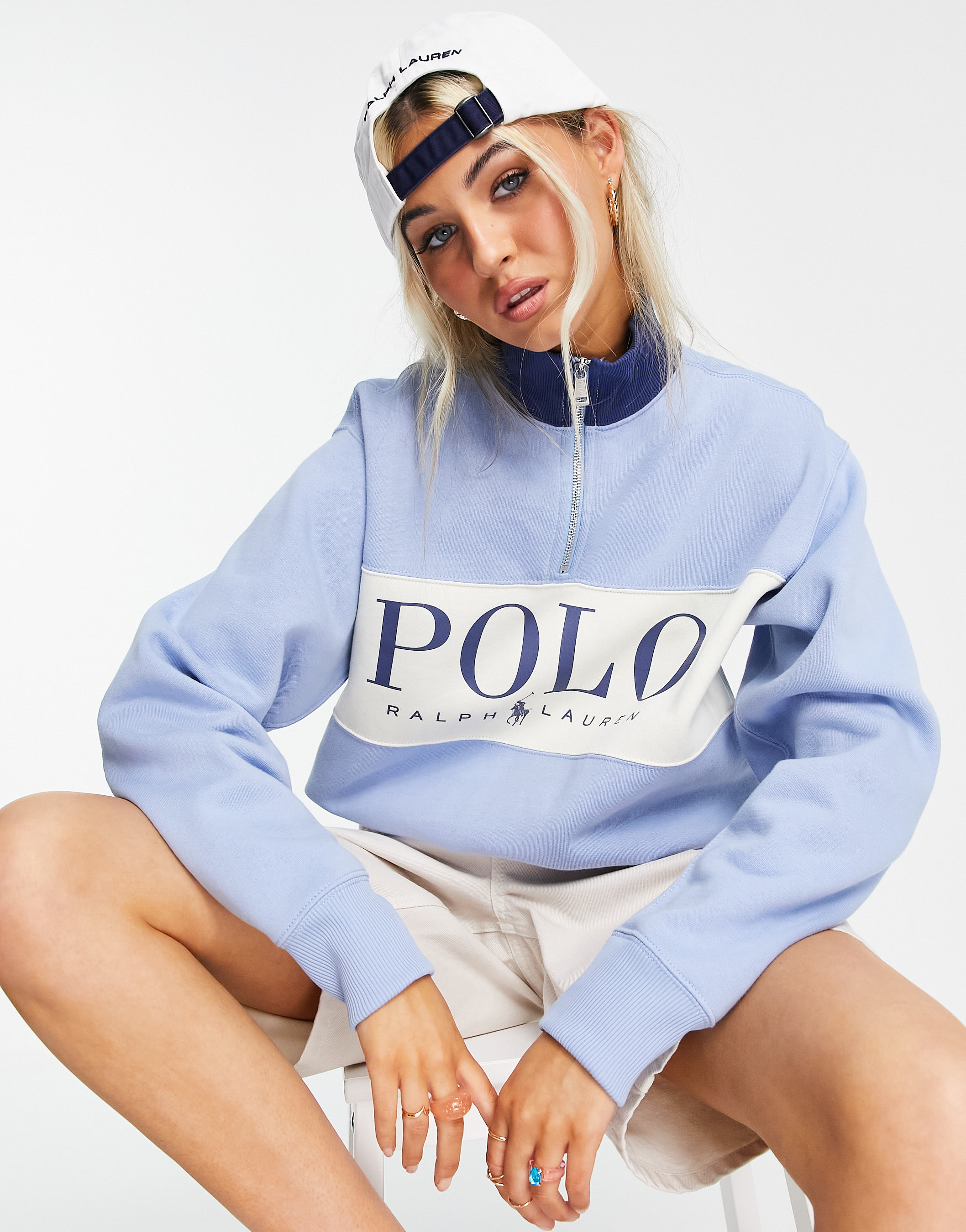 Sweatshirt avec logo et demie-fermeture éclar, Polo Ralph Lauren x Asos, 158,99€.