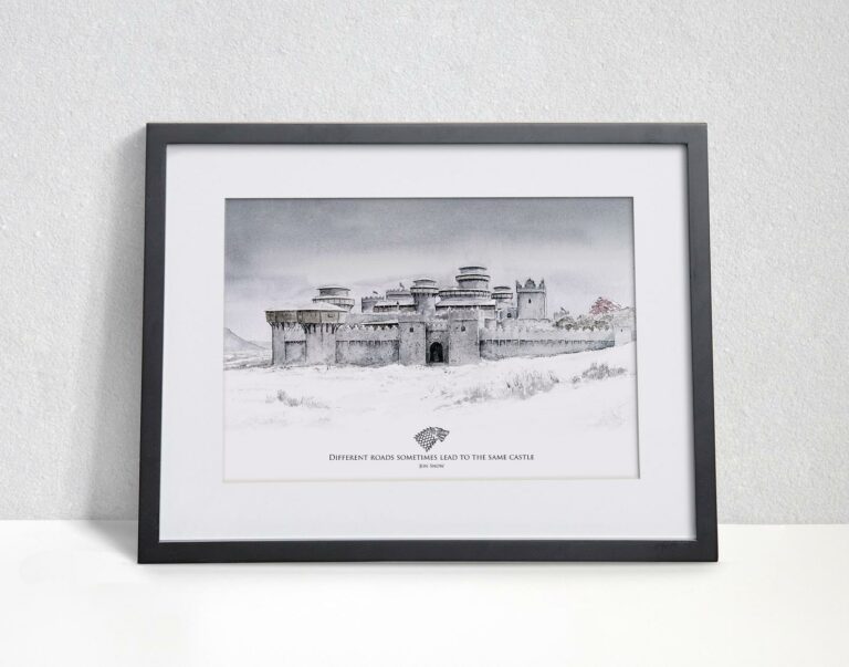 Aquarelle Winterfell, 22€ (sans cadre) Aquarelle Winterfell, 22€ (sans cadre)