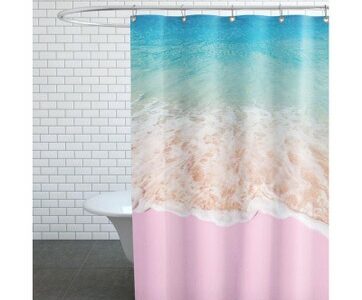 Rideau de douche à imprimé plage JUNIQE, 49,99€ sur La Redoute