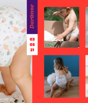 5 bébés avec des couches jetables écolos