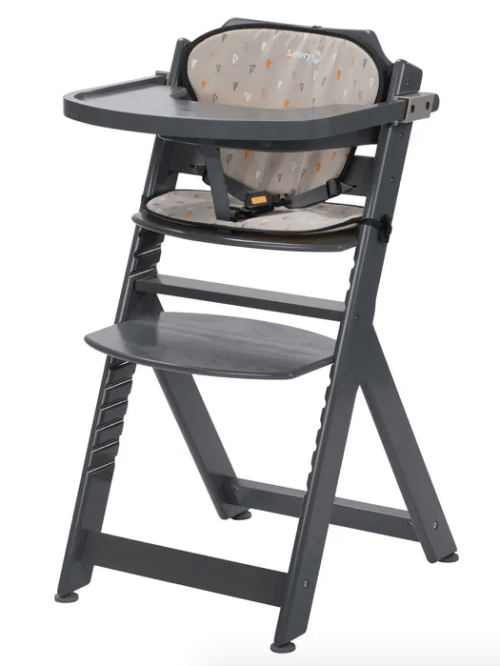 Chaise haute Timba en bois avec coussin de la marque Safety First - L'assise et le marche pieds s'ajustent selon la taille de l'enfant - 72,14 € 110,99 €