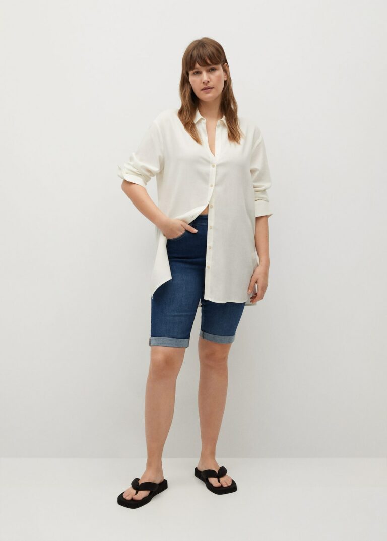 Bermuda en jean slim-fit, Violeta, 39,99€. Bermuda en jean slim-fit, Violeta, 39,99€.