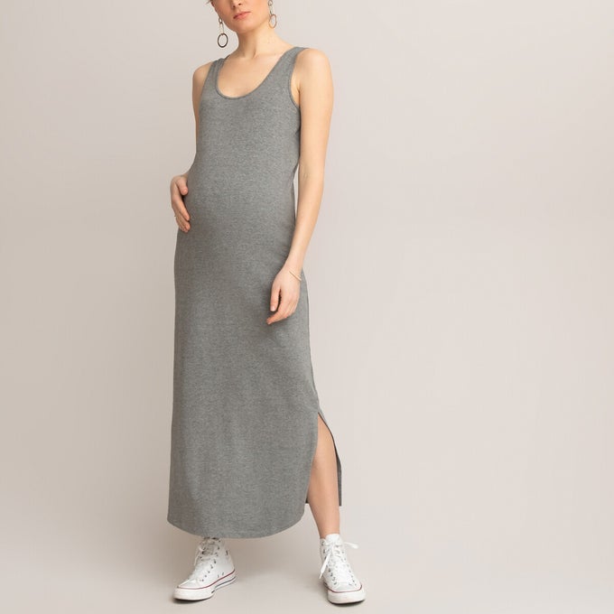 Robe débardeur de grossesse longue en maille (95% coton, 5% élasthanne), La Redoute collections, 16,99€.