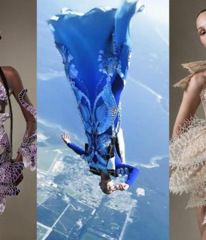Cette parachutiste saute dans une robe haute couture Iris van Herpen, et c'est vertigineusement beau !