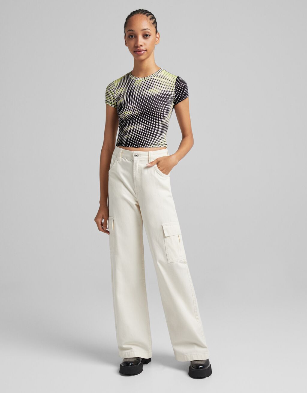 T-shirt-manches-courtes-imprimé-Bershka